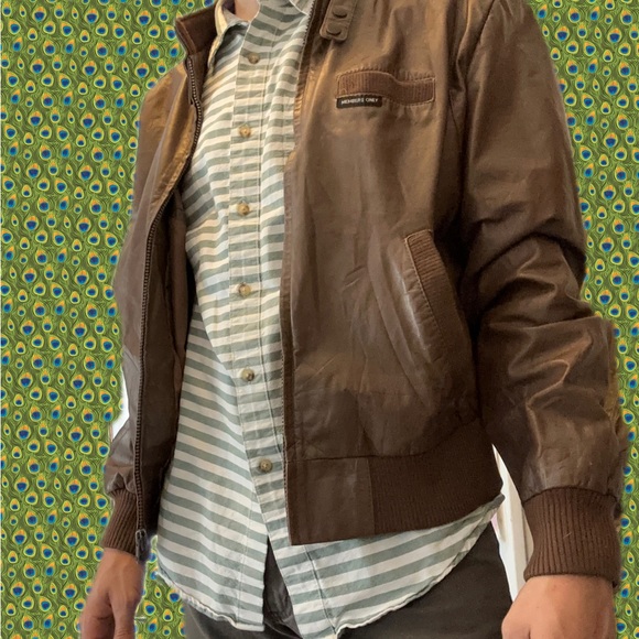 Vintage Members Only brown leather bomber jacket size 44 by Europe Craft - Picture 5 of 8